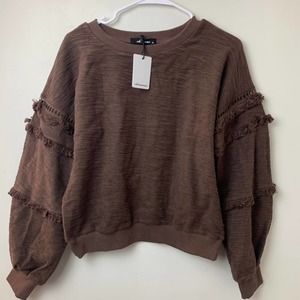 Oliviaceousla Brown Long Sleeve Top